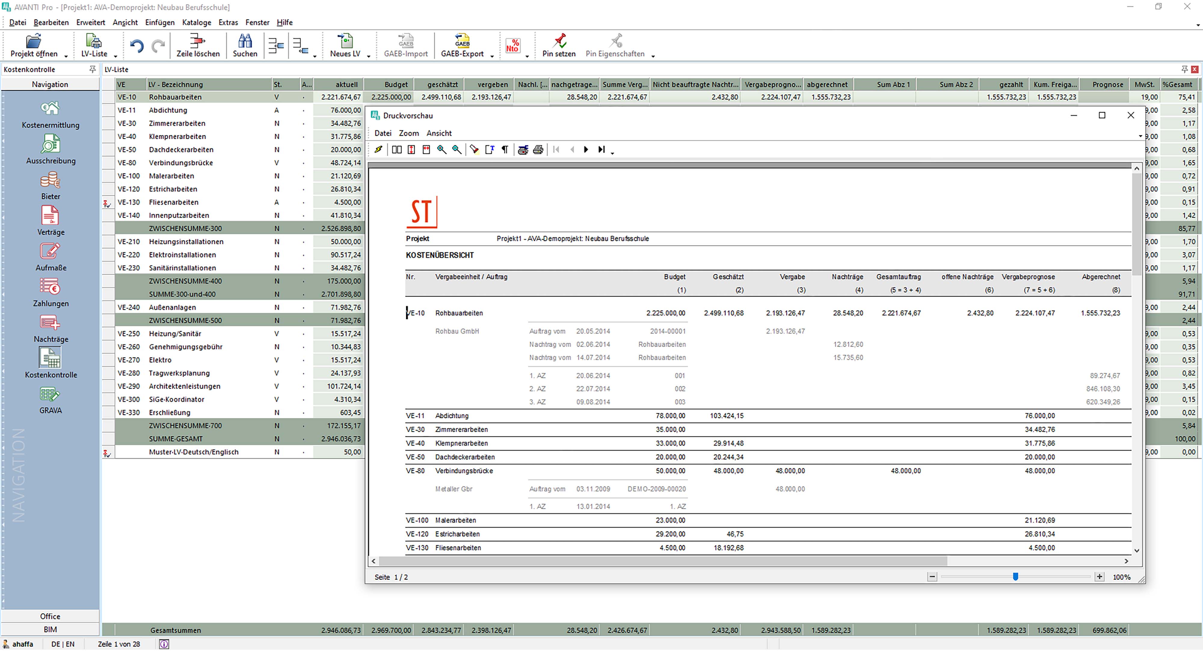 Kostenentwicklung und Projektablauf jederzeit im Blick – transparent und nachvollziehbar für alle Beteiligten