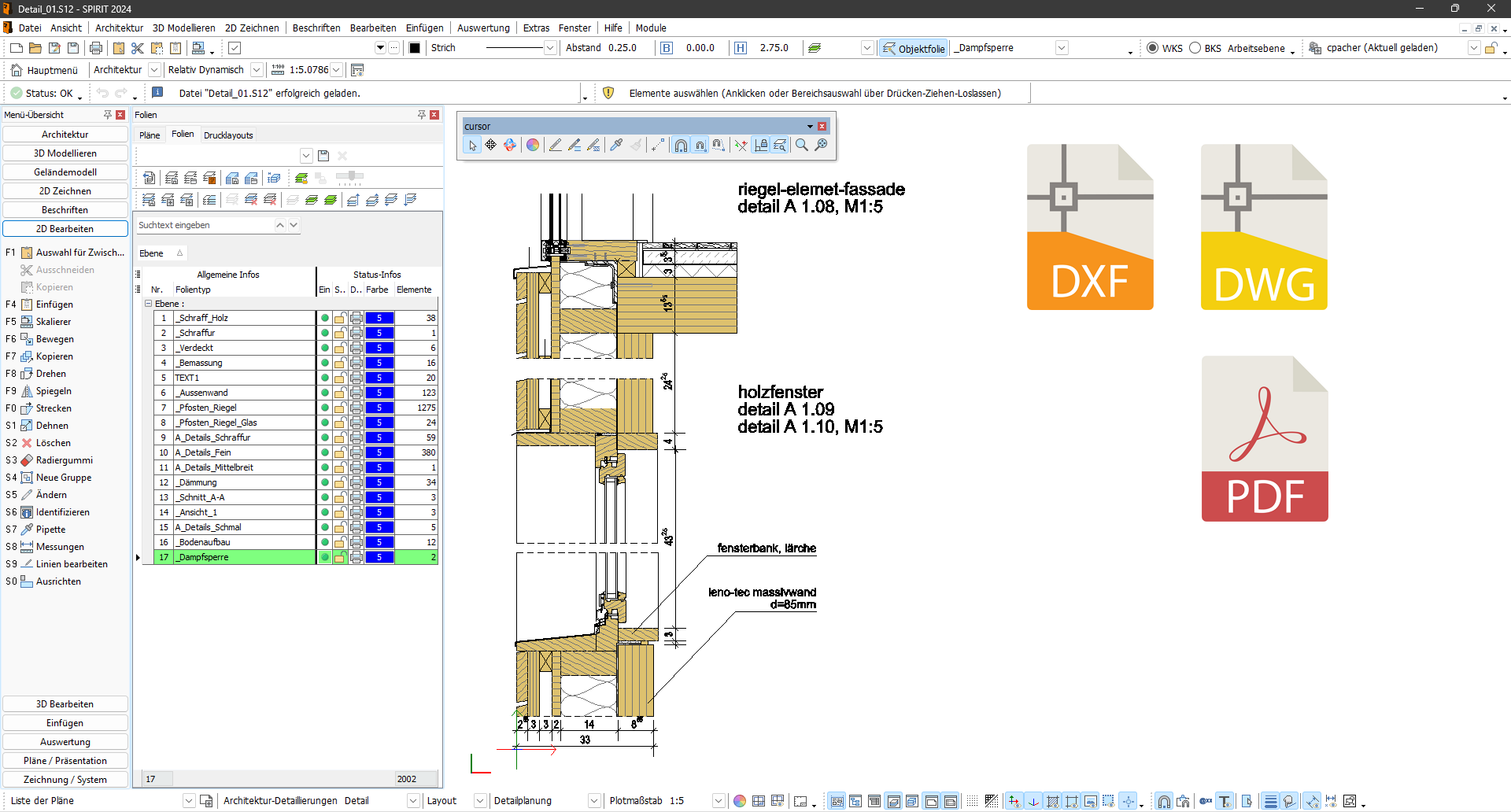 2D CAD Zeichenprogramm SPIRIT lite: Umfassende Kompatibilität