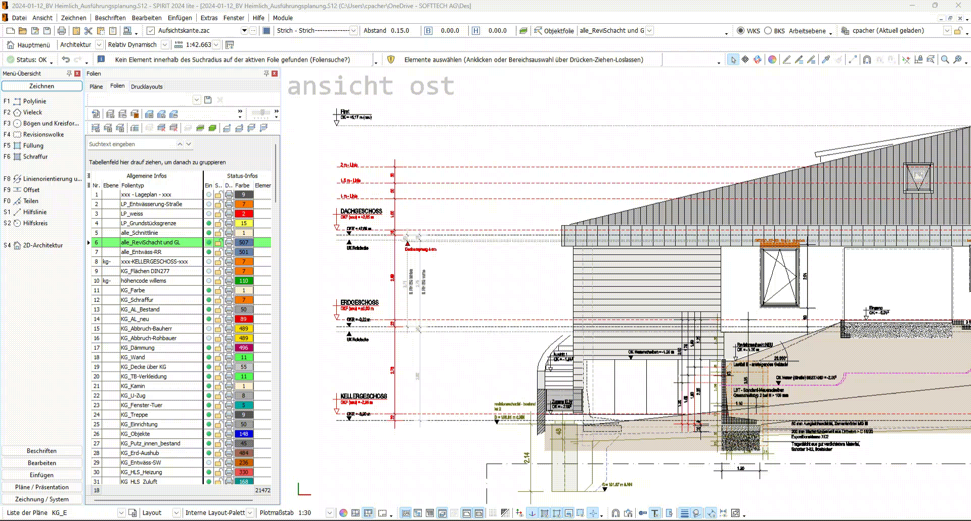 Architektur Software SPIRIT lite: Präzise Zeichnungen